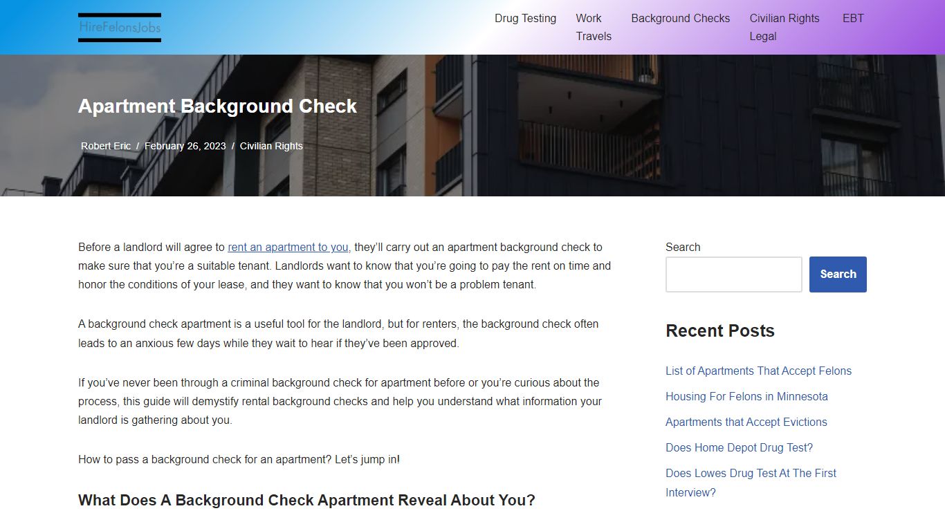 Apartment Background Check 2023 (What We Know) - Hire Felons